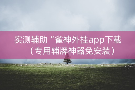 实测辅助“雀神外挂app下载（专用辅牌神器免安装）