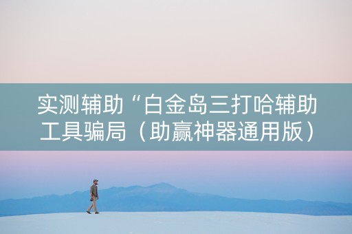 实测辅助“白金岛三打哈辅助工具骗局（助赢神器通用版）