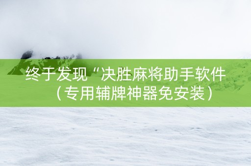 终于发现“决胜麻将助手软件（专用辅牌神器免安装）