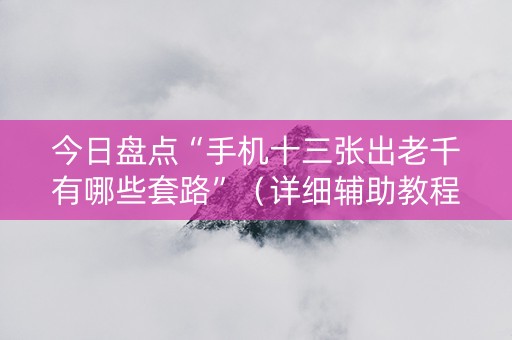 今日盘点“手机十三张出老千有哪些套路”（详细辅助教程）-哔哩哔哩