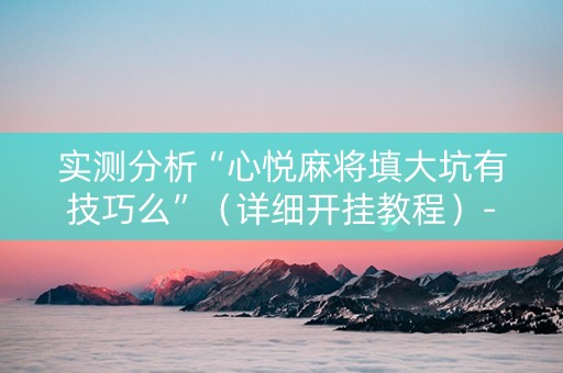 实测分析“心悦麻将填大坑有技巧么”（详细开挂教程）-哔哩哔哩