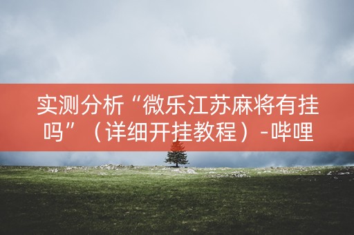 实测分析“微乐江苏麻将有挂吗”（详细开挂教程）-哔哩哔哩