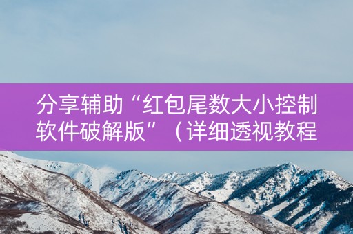 分享辅助“红包尾数大小控制软件破解版”（详细透视教程）-哔哩哔哩