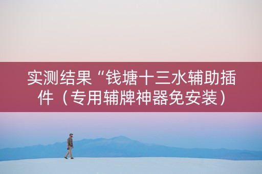 实测结果“钱塘十三水辅助插件（专用辅牌神器免安装）