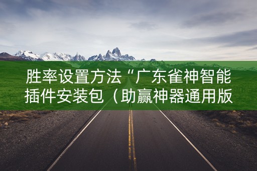 胜率设置方法“广东雀神智能插件安装包（助赢神器通用版）