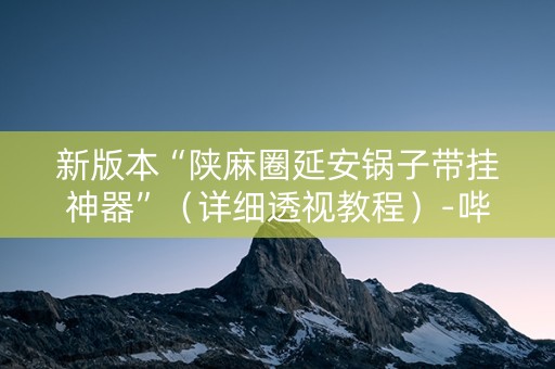 新版本“陕麻圈延安锅子带挂神器”（详细透视教程）-哔哩哔哩