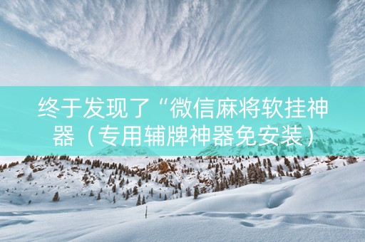 终于发现了“微信麻将软挂神器（专用辅牌神器免安装）