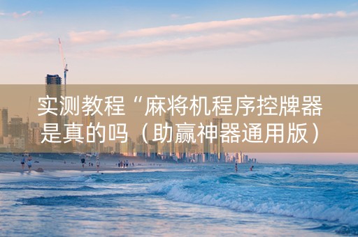 实测教程“麻将机程序控牌器是真的吗（助赢神器通用版）