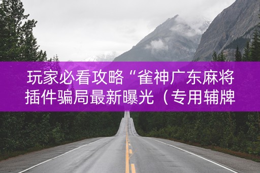 详细阅读:玩家必看攻略“雀神广东麻将插件骗局最新曝光(专用辅牌神器免安装) 玩家必看攻略“雀神广东麻将插件骗局最新曝光(专用辅牌神器免安装)