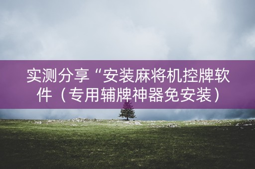 实测分享“安装麻将机控牌软件（专用辅牌神器免安装）