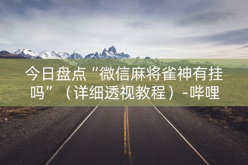 今日盘点“微信麻将雀神有挂吗”（详细透视教程）-哔哩哔哩