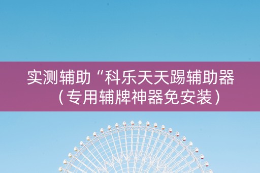 实测辅助“科乐天天踢辅助器（专用辅牌神器免安装）