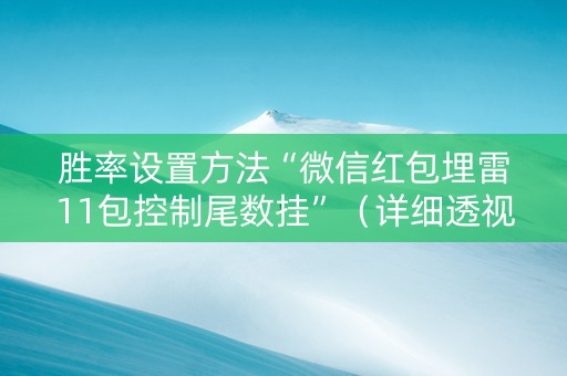 胜率设置方法“微信红包埋雷11包控制尾数挂”（详细透视教程）-哔哩哔哩