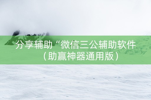 分享辅助“微信三公辅助软件（助赢神器通用版）
