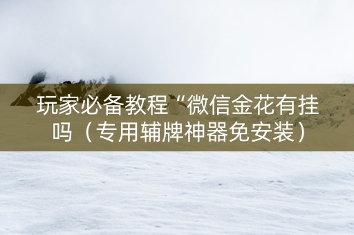 玩家必备教程“微信金花有挂吗（专用辅牌神器免安装）