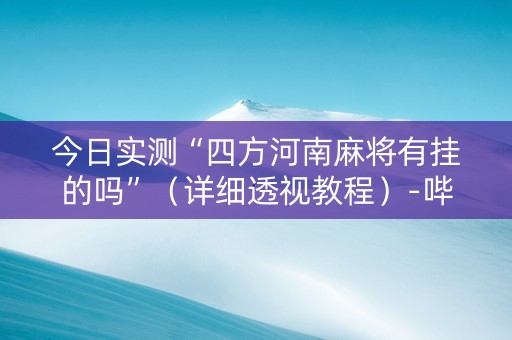 今日实测“四方河南麻将有挂的吗”（详细透视教程）-哔哩哔哩