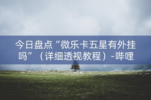 今日盘点“微乐卡五星有外挂吗”（详细透视教程）-哔哩哔哩