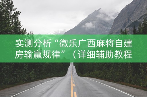 实测分析“微乐广西麻将自建房输赢规律”（详细辅助教程）-哔哩哔哩