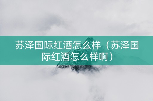 苏泽国际红酒怎么样（苏泽国际红酒怎么样啊）