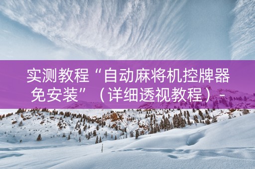 实测教程“自动麻将机控牌器免安装”（详细透视教程）-哔哩哔哩