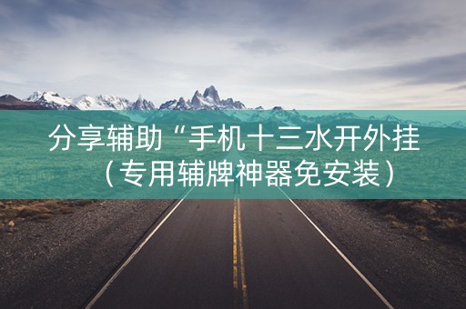 分享辅助“手机十三水开外挂（专用辅牌神器免安装）
