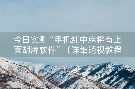 今日实测“手机红中麻将有上面胡牌软件”（详细透视教程）-哔哩哔哩