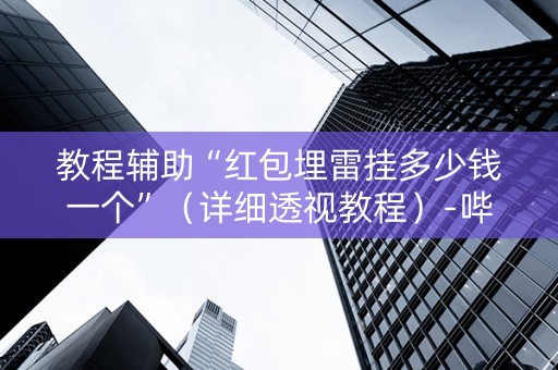 教程辅助“红包埋雷挂多少钱一个”（详细透视教程）-哔哩哔哩