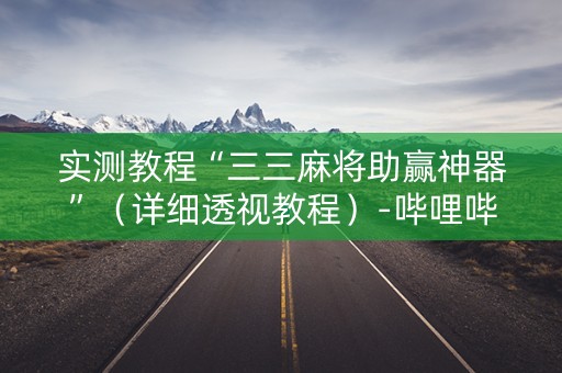 实测教程“三三麻将助赢神器”（详细透视教程）-哔哩哔哩