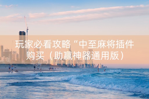 玩家必看攻略“中至麻将插件购买（助赢神器通用版）