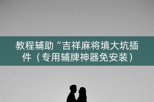 教程辅助“吉祥麻将填大坑插件（专用辅牌神器免安装）