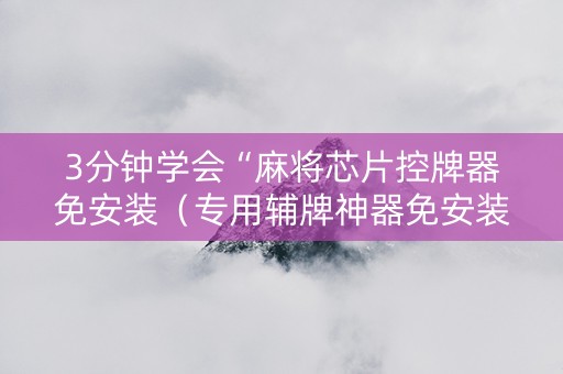3分钟学会“麻将芯片控牌器免安装（专用辅牌神器免安装）