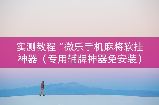 实测教程“微乐手机麻将软挂神器（专用辅牌神器免安装）