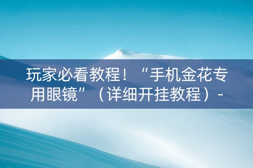 玩家必看教程！“手机金花专用眼镜”（详细开挂教程）-哔哩哔哩
