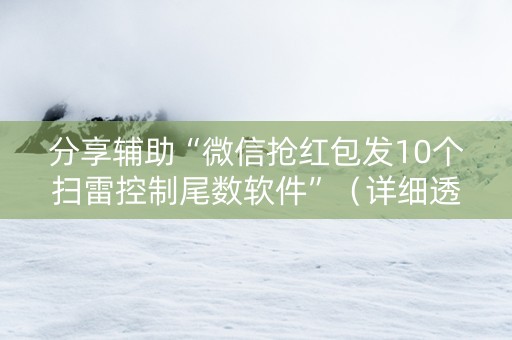 分享辅助“微信抢红包发10个扫雷控制尾数软件”（详细透视教程）-哔哩哔哩