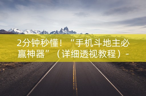 2分钟秒懂！“手机斗地主必赢神器”（详细透视教程）-哔哩哔哩