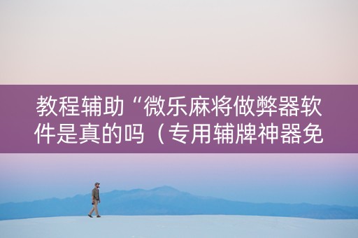 教程辅助“微乐麻将做弊器软件是真的吗（专用辅牌神器免安装）