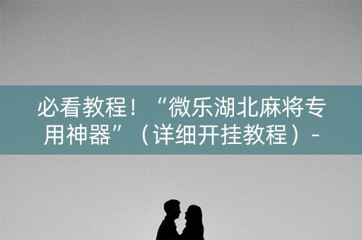 必看教程！“微乐湖北麻将专用神器”（详细开挂教程）-哔哩哔哩