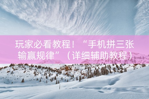 玩家必看教程！“手机拼三张输赢规律”（详细辅助教程）-哔哩哔哩