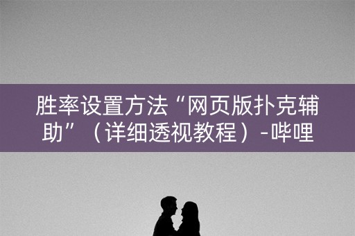 胜率设置方法“网页版扑克辅助”（详细透视教程）-哔哩哔哩
