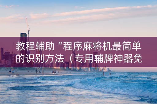 教程辅助“程序麻将机最简单的识别方法（专用辅牌神器免安装）