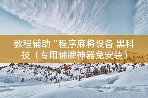 教程辅助“程序麻将设备 黑科技（专用辅牌神器免安装）