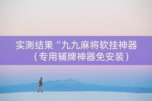 实测结果“九九麻将软挂神器（专用辅牌神器免安装）