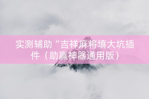 实测辅助“吉祥麻将填大坑插件（助赢神器通用版）