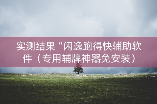 实测结果“闲逸跑得快辅助软件（专用辅牌神器免安装）