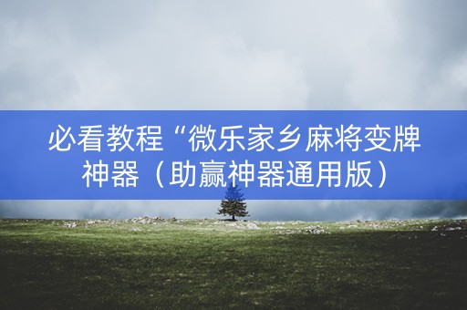 必看教程“微乐家乡麻将变牌神器（助赢神器通用版）