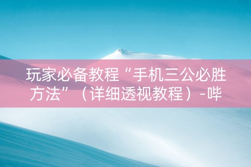 玩家必备教程“手机三公必胜方法”（详细透视教程）-哔哩哔哩