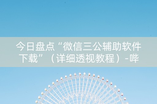今日盘点“微信三公辅助软件下载”（详细透视教程）-哔哩哔哩