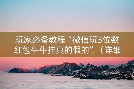 玩家必备教程“微信玩3位数红包牛牛挂真的假的”（详细透视教程）-哔哩哔哩
