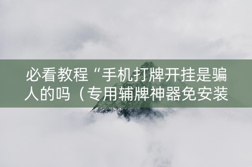 必看教程“手机打牌开挂是骗人的吗（专用辅牌神器免安装）