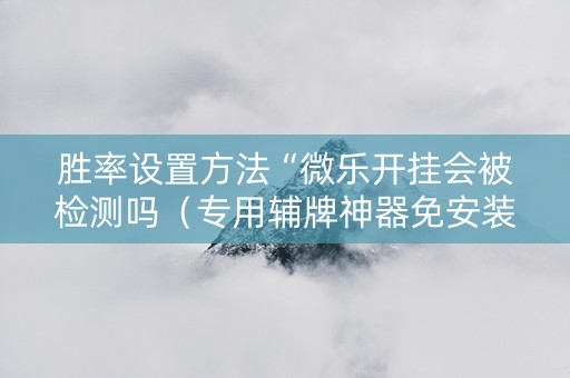 胜率设置方法“微乐开挂会被检测吗（专用辅牌神器免安装）